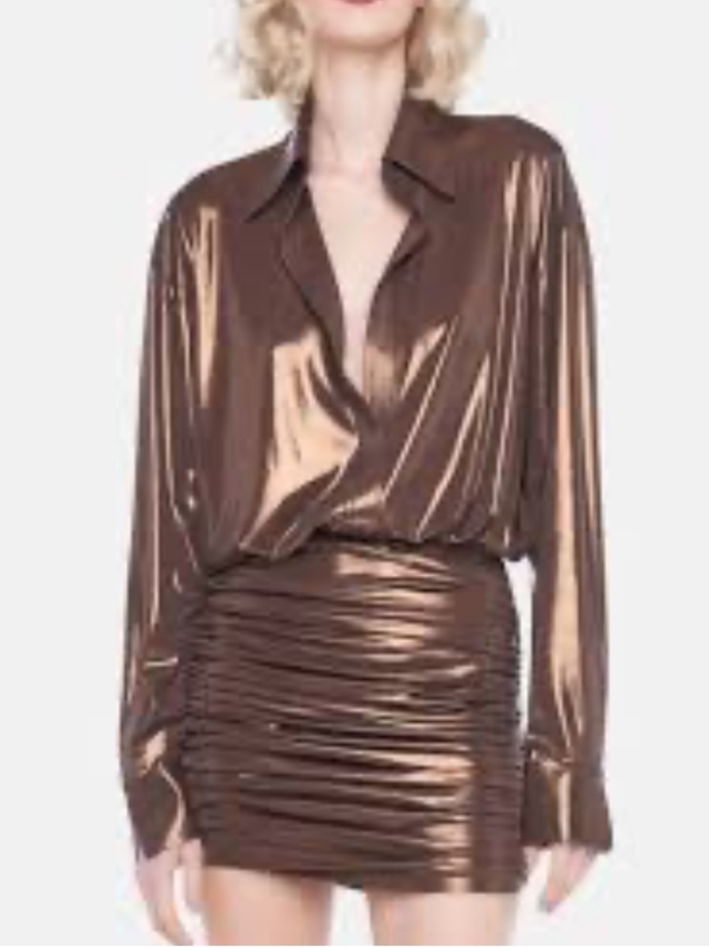Norma Kamali EUC worn one time.  
Shimmery Deep Brown/gold